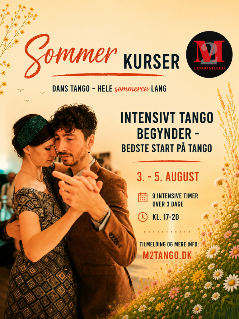 Intensivt Argentinsk Tango Begynder kursus hos M2 Tango Studio med Josefine og Rasmus